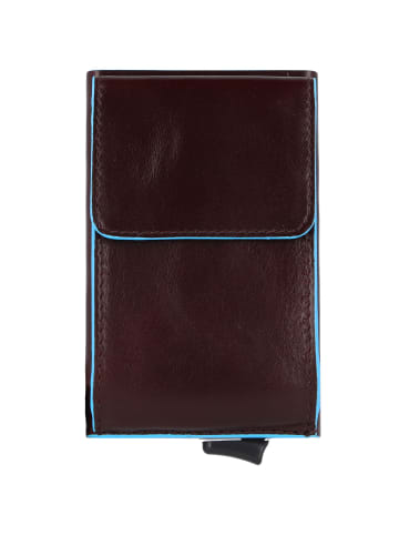 Piquadro Blue Square Kreditkartenetui Leder 6 cm in mahogany