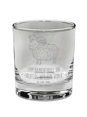 Mr. & Mrs. Panda Whisky Tumbler Sternzeichen Widder mit Spruch in Transparent