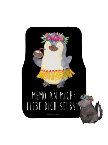 Mr. & Mrs. Panda Fußmatte Auto Pinguin Kokosnuss mit Spruch in Schwarz