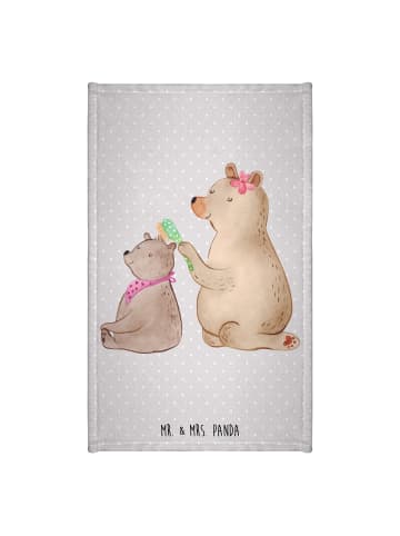 Mr. & Mrs. Panda Gästehandtuch Bär Kind ohne Spruch in Grau Pastell