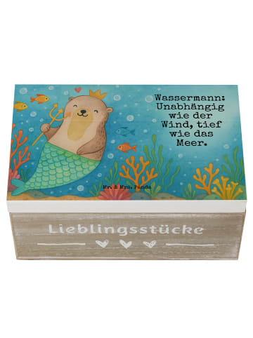 Mr. & Mrs. Panda Box Wassermann Astrologie Design mit Spruch in Weiß