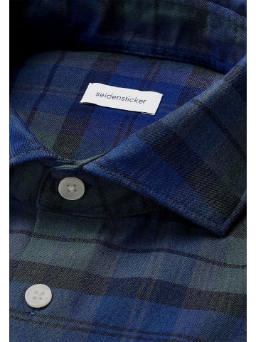 Seidensticker Flanellhemd Regular in Dunkelblau