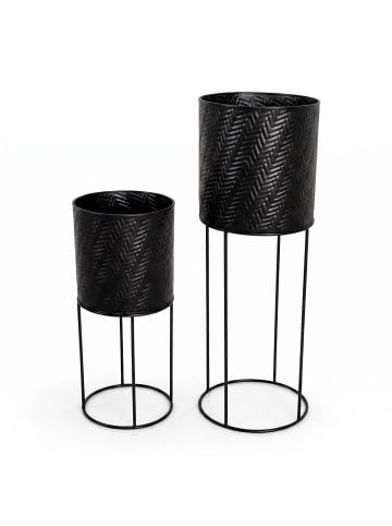 2 x Blumenständer in Schwarz