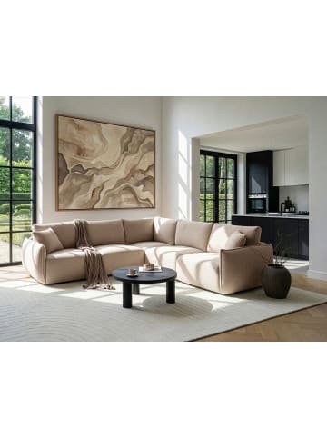 Beliani 5-tlg Modulsofa MESNALI in Beige/Schwarz linksseitig