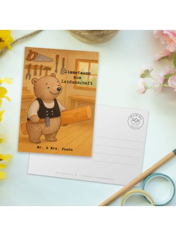 Mr. & Mrs. Panda Ansichtskarte Zimmermann Leidenschaft Design mi... in Weiß