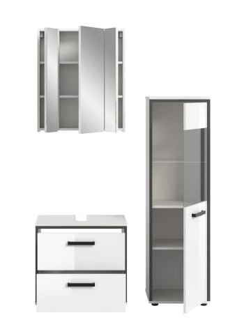 ebuy24 Badmöbelset Kojak Weiß 115 x 37 cm