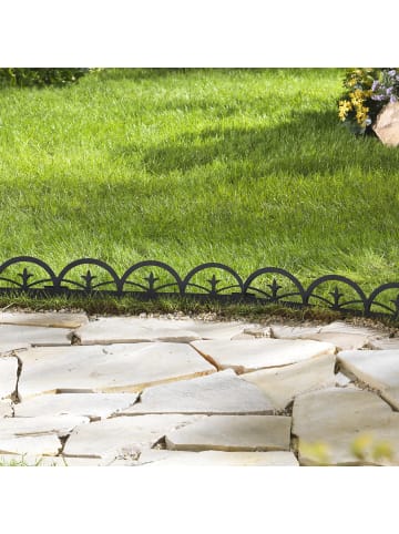 relaxdays Beeteinfassung in Schwarz - (B)274,5 x (H)7,5 cm