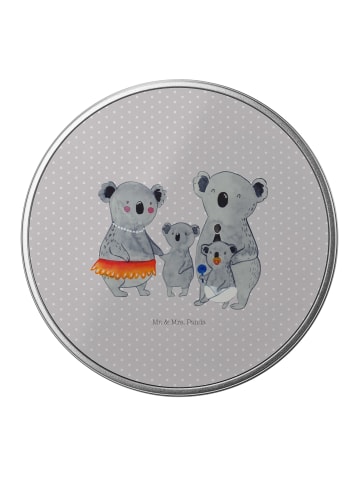 Mr. & Mrs. Panda Blechdose rund Koala Familie ohne Spruch in Grau Pastell