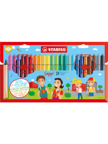STABILO Papeterie/PBS - Filzstift mit Kappenring - STABILO Cappi - 24er Pack - mit 24 v
