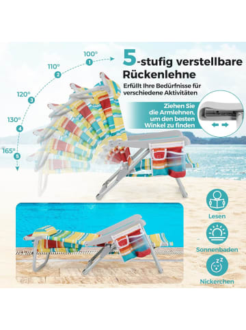 COSTWAY 2er Set Campingstuhl Strandstühle klappbar in Bunt