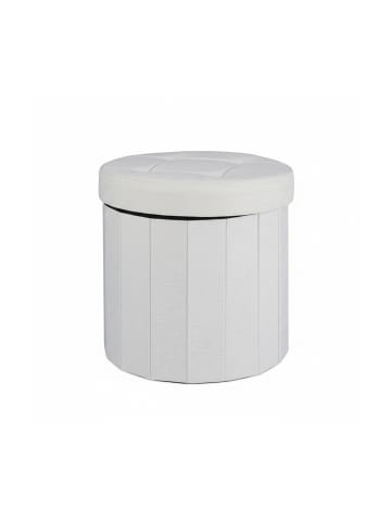 relaxdays Sitzhocker in Creme - (H)38 x Ø 38 cm
