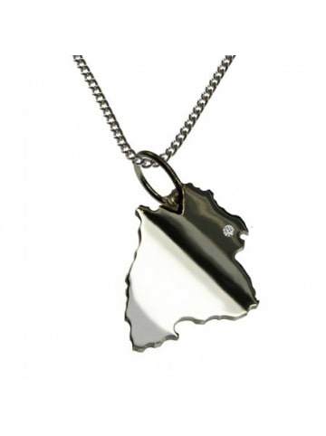 Schmuckador 50cm Kette + Baden-Württemberg mit Brillant 925 Silber in silber