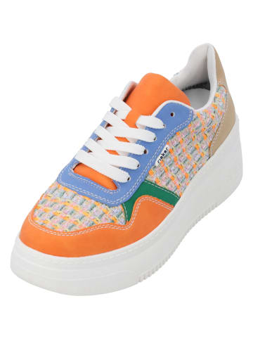 rieker Schnürschuhe in carrot/pastell-orange/blau/sma