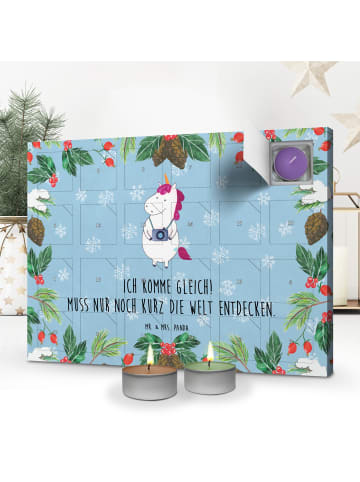 Mr. & Mrs. Panda Adventskalender Einhorn Fotograf mit Spruch in Eisblau