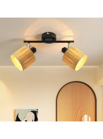 ZMH Deckenleuchte in Schwarz 2-flammige E14 Papier 350°Schwenkbar Deckenspots