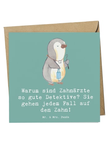 Mr. & Mrs. Panda Deluxe Karte Zahnarzt Detektiv mit Spruch in Meeresbrise