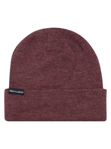 Urban Classics Urban Classics Unisex Basic Flap Beanie in burgundy melange