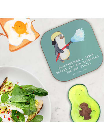 Mr. & Mrs. Panda Tassenuntersetzer Feuerwehrmann Held mit Spruch in Meeresbrise