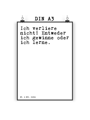 Mr. & Mrs. Panda Bild Ich verliere nicht! Entweder... mit Spruch in Weiß