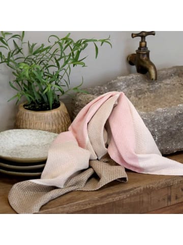 Chic Antique Geschirrtuch AIX Breite Streifen Rosa Latte