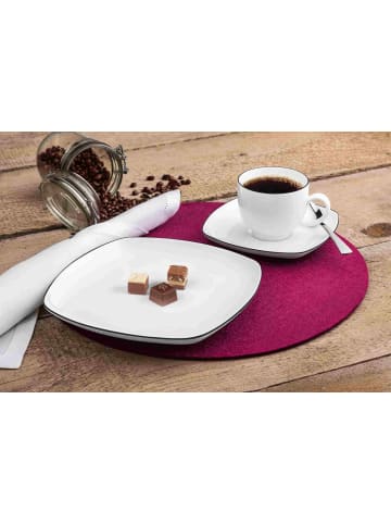 Seltmann Weiden Kaffeetasse mit Untertasse Lido Black Line 220 ml in weiß