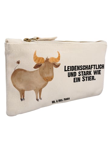 Mr. & Mrs. Panda Kulturtasche Sternzeichen Stier mit Spruch in Weiß