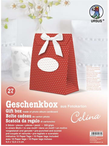 Buntpapierfabrik Ludwig Bähr Geschenkbox Celina 9,5x12,5x5cm Packung mit 5 Stück Motiv: 27
