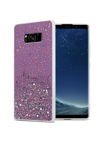 cadorabo Hülle für Samsung Galaxy S8 Glitter in Lila mit Glitter