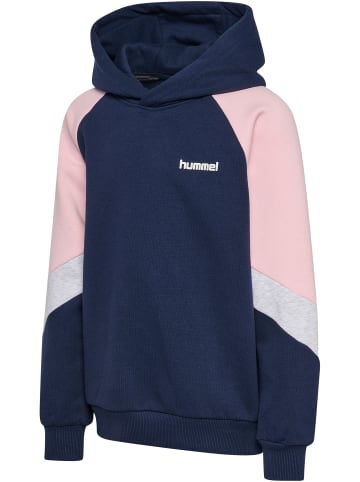 Hummel Kapuzenpullover Raglanärmel Hmljr Loose Kinder in DRESS BLUE/ROSEATE SPOONBILL