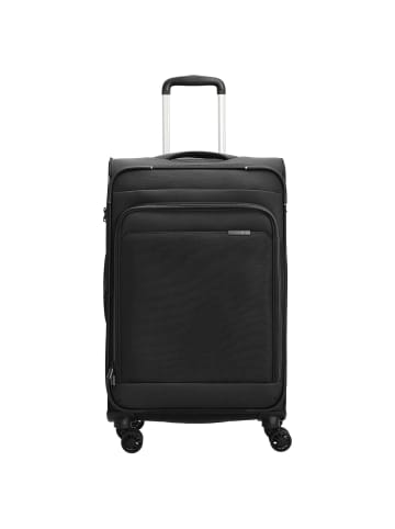 D&N Travel Line 9504 - 4-Rollen-Trolley M 67 cm erw. (black) in schwarz