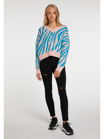 myMo Damen Strickpullover in Rosa Türkis