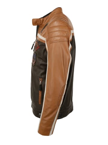 TOP GUN Lederjacke TGJ1005 in dunkelbraun/cognac