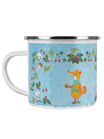 Mr. & Mrs. Panda Emaille Tasse Fuchs Keksdose ohne Spruch in Eisblau