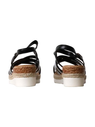 Divine Factory Sandalen mit Keilabsatz und Riemchen Schwarz