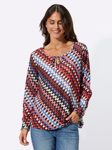 WITT WEIDEN Bluse in schwarz-flamingo-bedruckt