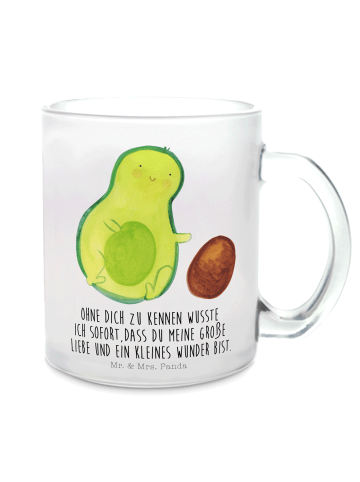 Mr. & Mrs. Panda Teetasse Avocado Kern rollt mit Spruch in Transparent