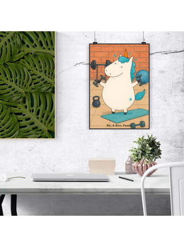 Mr. & Mrs. Panda Bild Einhorn Fitness Design ohne Spruch in Weiß