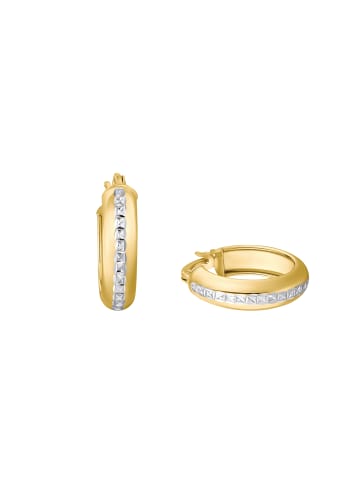 Amor Creolen Gold 375/9 ct, teilrhodiniert in Bicolor