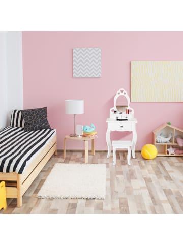 relaxdays Kinder Schminktisch in Weiß - (B)50 x (H)110 x (T)30 cm