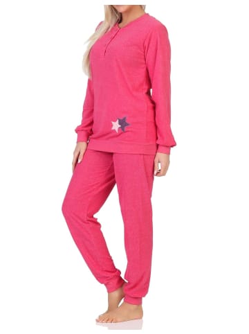 NORMANN Frottee Schlafanzug Homewear Loungewearr Sternen - 81725 in pink
