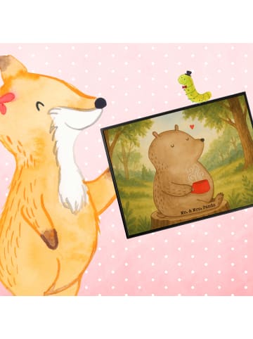 Mr. & Mrs. Panda schreibmatte Bär Kaffee Design ohne Spruch in Weiß