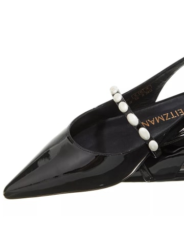 Stuart Weitzman Emlia Pearlita Slingback Flat Black in black