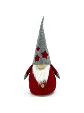 MARELIDA Weihnachtsfigur Wichtel Alvin H: 31cm in grau, rot