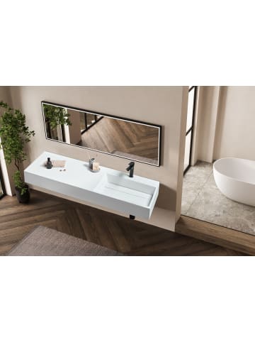 Beliani Waschbecken CUSCO in Weiß - (W) 150 x (H) 13 x (L) 48 cm