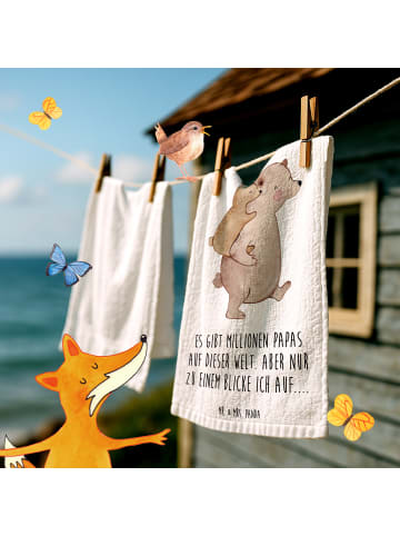 Mr. & Mrs. Panda Gästetuch Papa Bär mit Spruch in Weiß