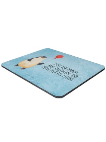 Mr. & Mrs. Panda Mousepad Pinguin Luftballon mit Spruch in Eisblau