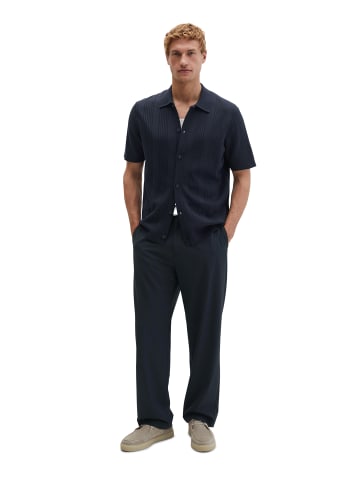 Marc O'Polo Kurzarm-Feinstrickshirt DFB Travel Collection in Deep Night Blue