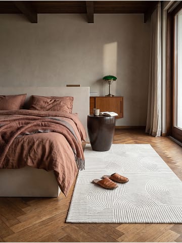 KADIMA DESIGN ERESMA Teppichläufer Creme 80x300 Geometrisch Polyester Wohnzimmer in Creme