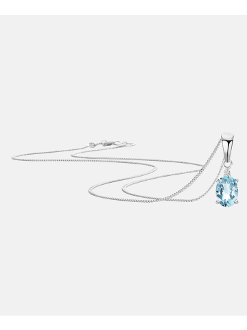 Diamant L'éternel Halskette aus 375 Weißgold mit Diamant mit Aquamarin