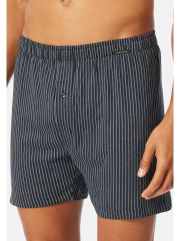 Schiesser Boxershorts Singel-Jersey in Grau / schwarz / blau